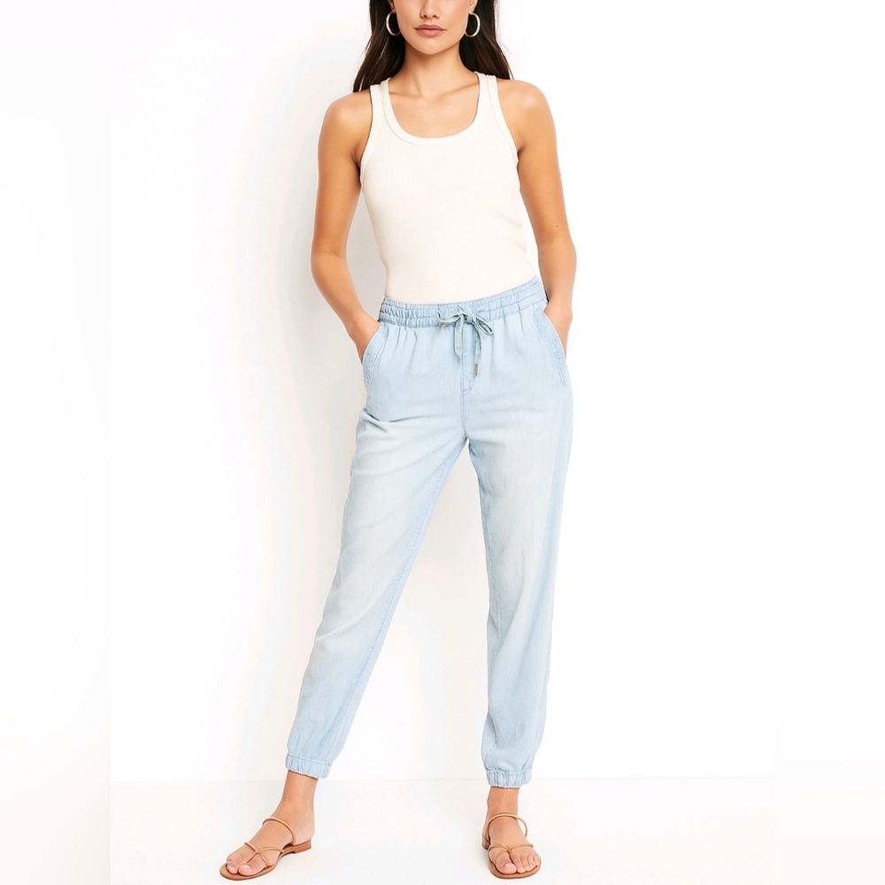 Anthropologie | Hei Hei Pants Blue Denim Chambray Jogger Size 28